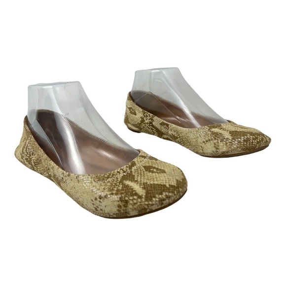 Lucky Brand Size 6.5 Emmie Snake Print Leather Ballet Flats - Picture 1 of 7